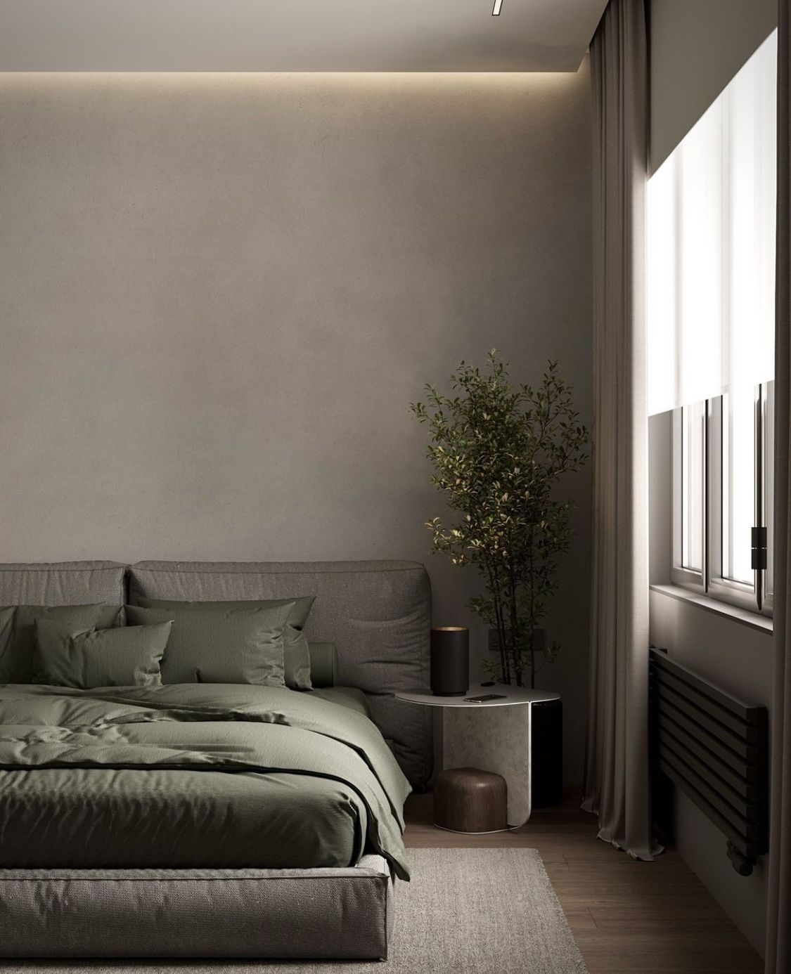 Кровать и тумба